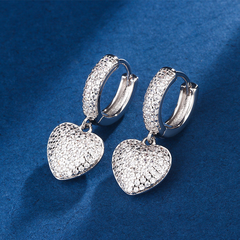 European And American-style Sweet Heart-shaped Earrings