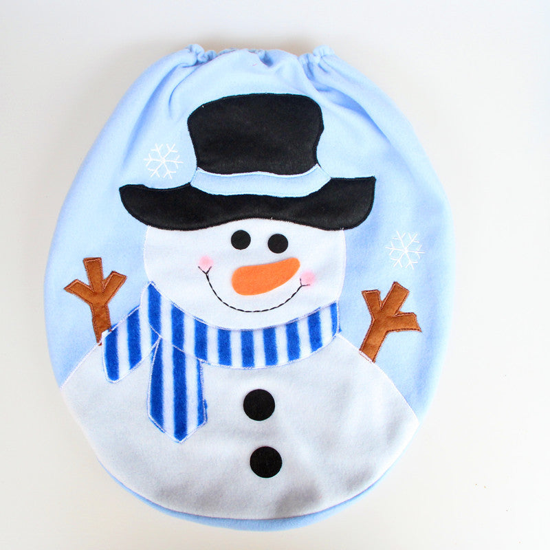 Hot Selling Christmas Decorations Snowman Toilet Cover