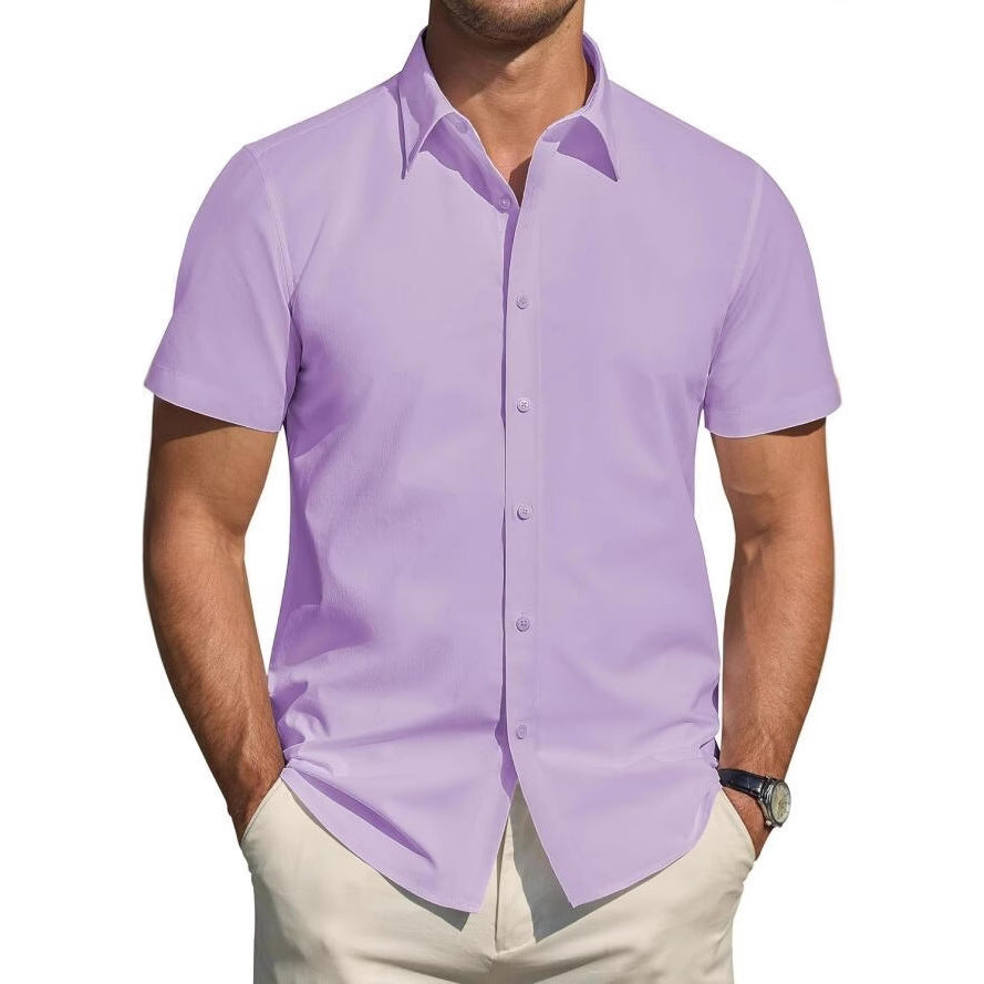 Mens Short-sleeve Stretchy Shirt