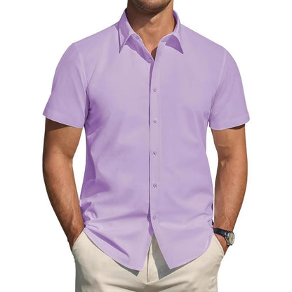 Mens Short-sleeve Stretchy Shirt