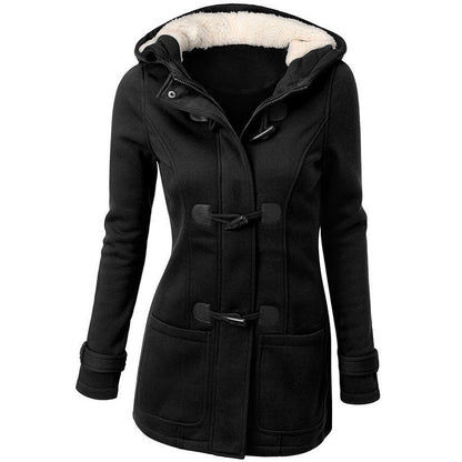 Warm winter fur collar jackets women