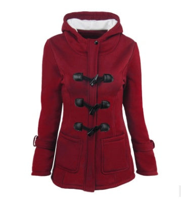 Warm winter fur collar jackets women