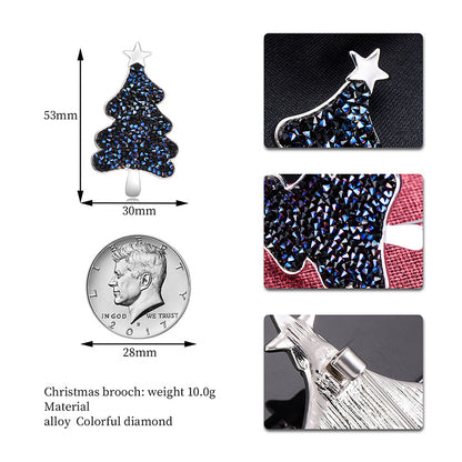 Hot Selling Creative Christmas Tree Diamond Brooch