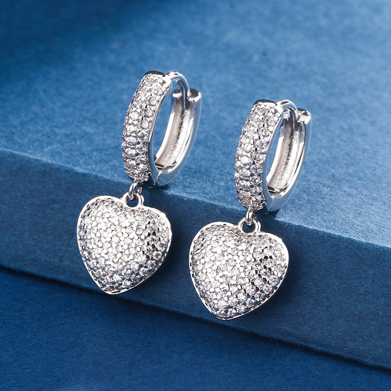 European And American-style Sweet Heart-shaped Earrings