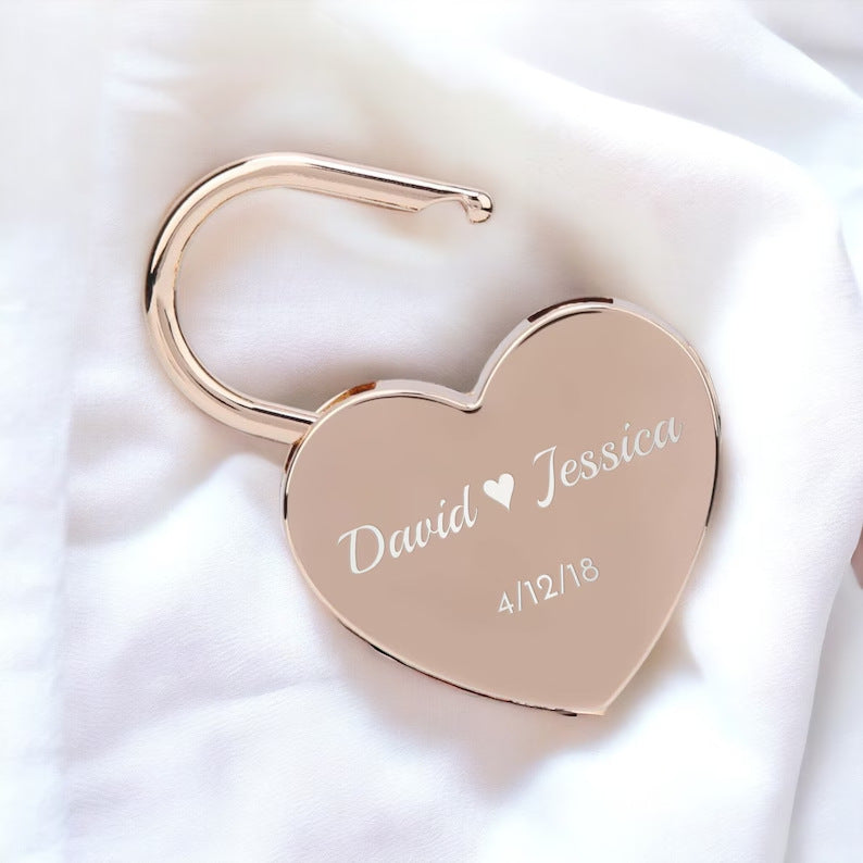 Customized Heart-shaped Padlock Wedding Lock Anniversary Gift
