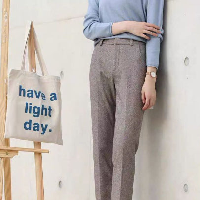 Thickened Wool High-waist Wide-leg Pants Create A Slimming