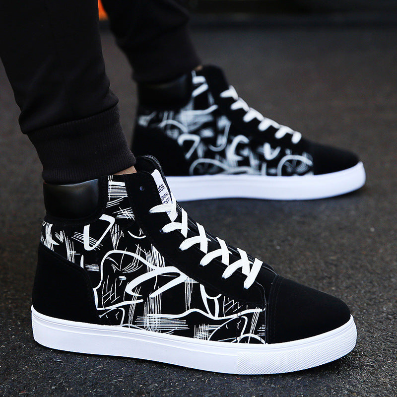 Spring high top shoes Korean Edition men''s shoes