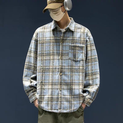 Retro Plaid Shirt Long-sleeve Casual Jacket