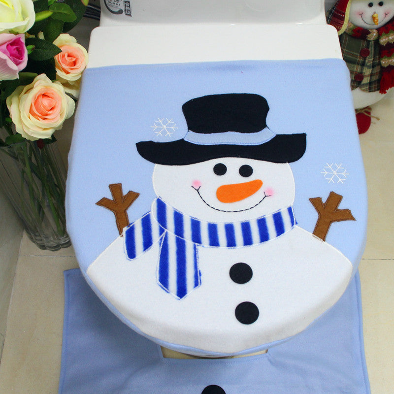 Hot Selling Christmas Decorations Snowman Toilet Cover
