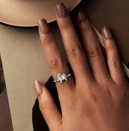 Sterling Silver Plated White Gold Animal Jewelry Ring For Women