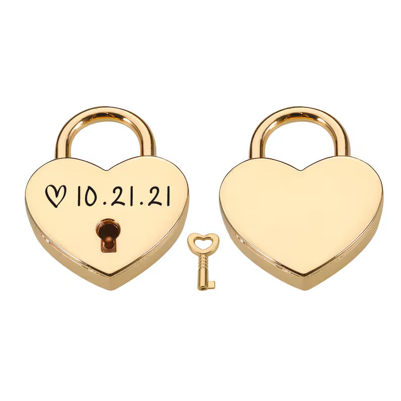 Customized Heart-shaped Padlock Wedding Lock Anniversary Gift