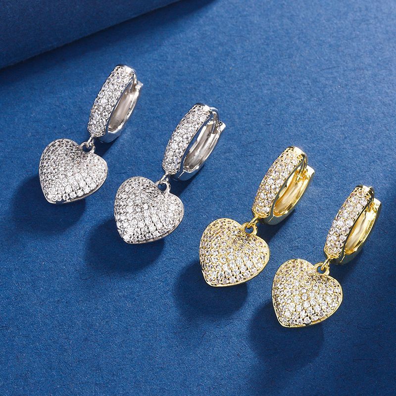 European And American-style Sweet Heart-shaped Earrings