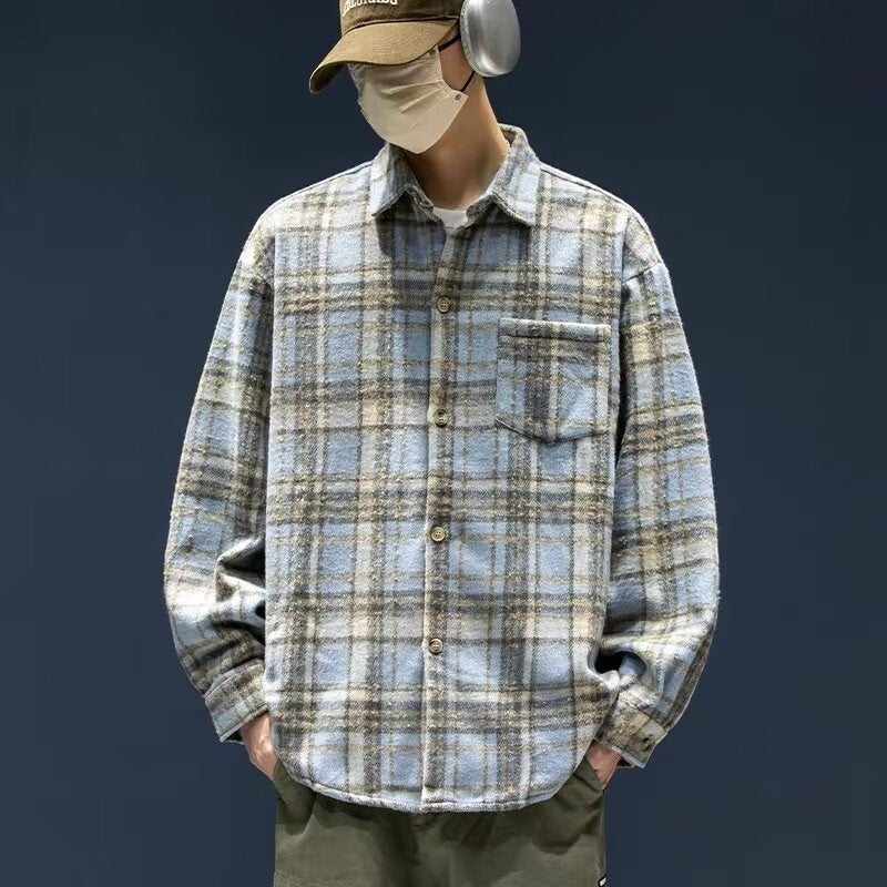 Retro Plaid Shirt Long-sleeve Casual Jacket