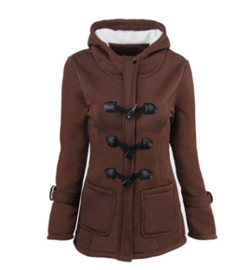 Warm winter fur collar jackets women