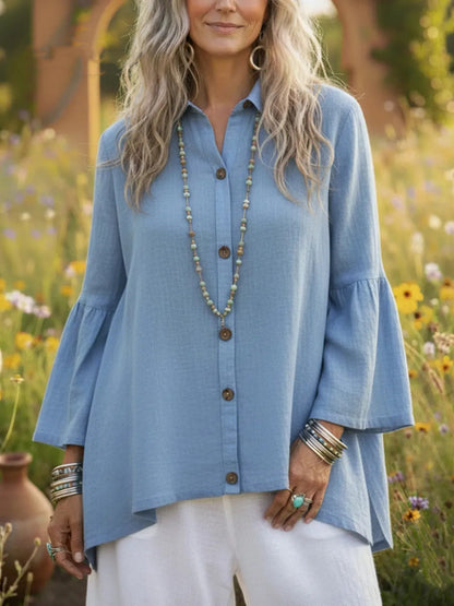 Women's Loose  Flare-sleeve Shirt