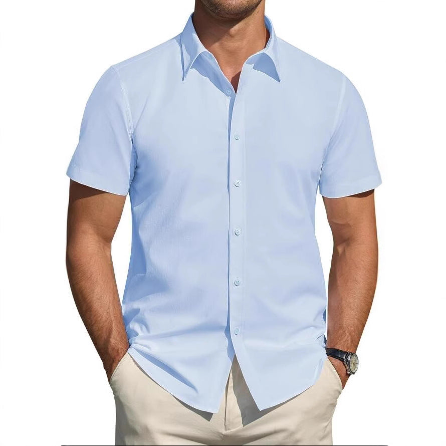 Mens Short-sleeve Stretchy Shirt