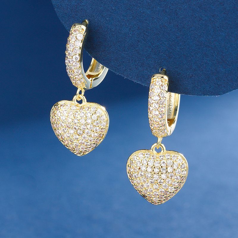 European And American-style Sweet Heart-shaped Earrings