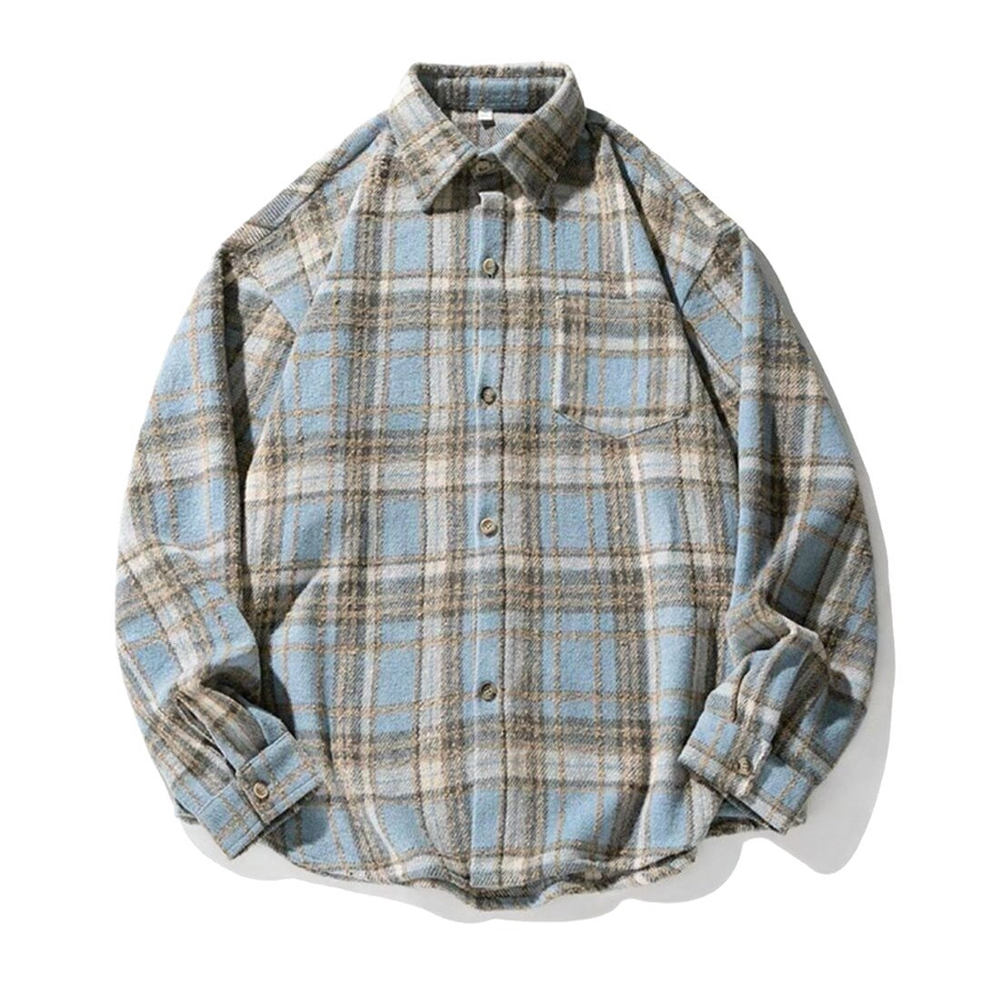 Retro Plaid Shirt Long-sleeve Casual Jacket