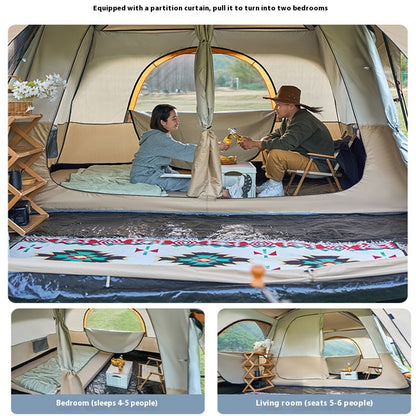 Outdoor Camping Pavilion Two Bedrooms And One Living Room