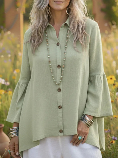 Women's Loose  Flare-sleeve Shirt