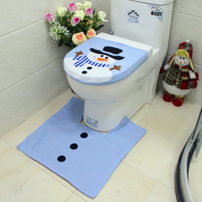 Hot Selling Christmas Decorations Snowman Toilet Cover