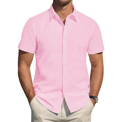 Mens Short-sleeve Stretchy Shirt
