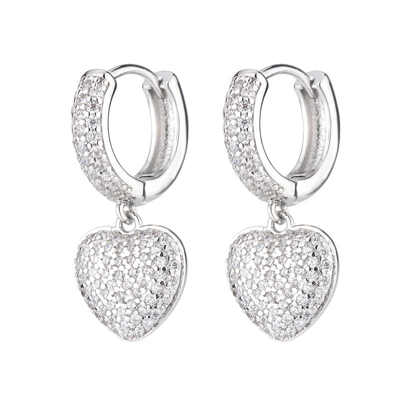European And American-style Sweet Heart-shaped Earrings
