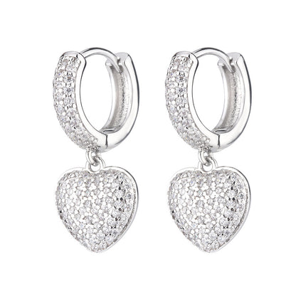 European And American-style Sweet Heart-shaped Earrings