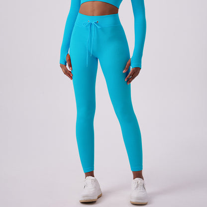 Women's Adjustable Drawstring Butt-lifting Yoga Pants For Outdoor Wear