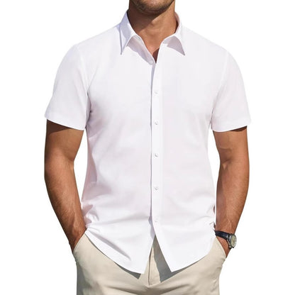 Mens Short-sleeve Stretchy Shirt