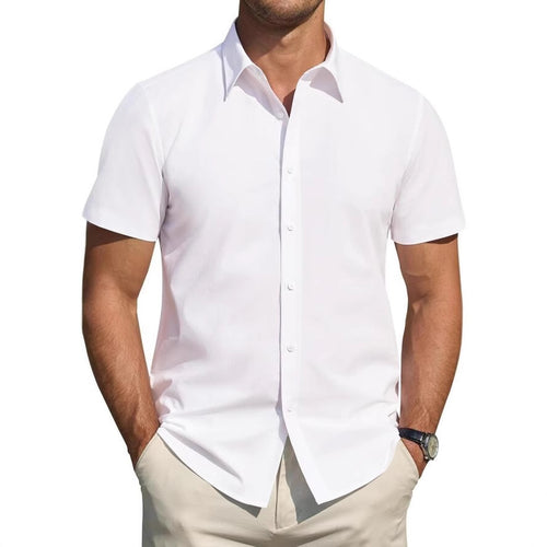 Mens Short-sleeve Stretchy Shirt