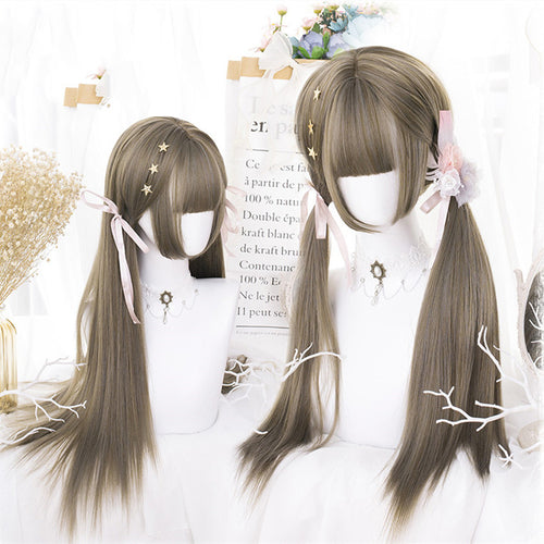 Manzhen Daily Black Long Straight Wig Girl
